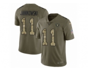 Men Nike Oakland Raiders #11 Sebastian Janikowski Limited Olive Camo 2017 Salute to Service NFL Jersey