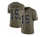 Men Nike Oakland Raiders #15 Michael Crabtree Limited Olive 2017 Salute to Service NFL Jersey