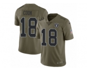 Men Nike Oakland Raiders #18 Connor Cook Limited Olive 2017 Salute to Service NFL Jersey