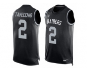 Men Nike Oakland Raiders #2 Giorgio Tavecchio Limited Black Player Name & Number Tank Top NFL Jersey