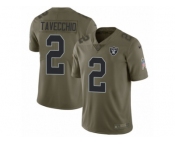Men Nike Oakland Raiders #2 Giorgio Tavecchio Limited Olive 2017 Salute to Service NFL Jersey