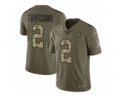 Men Nike Oakland Raiders #2 Giorgio Tavecchio Limited Olive Camo 2017 Salute to Service NFL Jersey