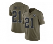 Men Nike Oakland Raiders #21 Sean Smith Limited Olive 2017 Salute to Service NFL Jersey