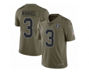 Men Nike Oakland Raiders #3 E. J. Manuel Limited Olive 2017 Salute to Service NFL Jersey