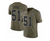 Men Nike Oakland Raiders #51 Bruce Irvin Limited Olive 2017 Salute to Service NFL Jersey