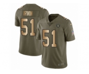 Men Nike Oakland Raiders #51 Bruce Irvin Limited Olive Gold 2017 Salute to Service NFL Jersey