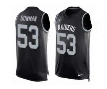 Men Nike Oakland Raiders #53 NaVorro Bowman Limited Black Player Name & Number Tank Top NFL Jersey
