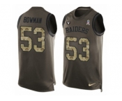 Men Nike Oakland Raiders #53 NaVorro Bowman Limited Green Salute to Service Tank Top NFL Jersey