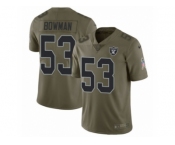 Men Nike Oakland Raiders #53 NaVorro Bowman Limited Olive 2017 Salute to Service NFL Jersey
