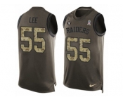 Men Nike Oakland Raiders #55 Marquel Lee Limited Green Salute to Service Tank Top NFL Jersey