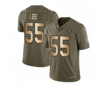Men Nike Oakland Raiders #55 Marquel Lee Limited Olive Gold 2017 Salute to Service NFL Jersey