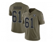 Men Nike Oakland Raiders #61 Rodney Hudson Limited Olive 2017 Salute to Service NFL Jersey