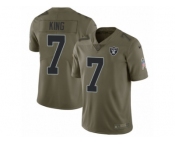 Men Nike Oakland Raiders #7 Marquette King Limited Olive 2017 Salute to Service NFL Jersey