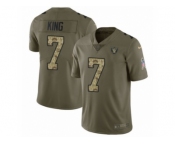 Men Nike Oakland Raiders #7 Marquette King Limited Olive Camo 2017 Salute to Service NFL Jersey