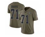 Men Nike Oakland Raiders #71 David Sharpe Limited Olive 2017 Salute to Service NFL Jersey