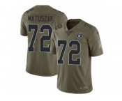 Men Nike Oakland Raiders #72 John Matuszak Limited Olive 2017 Salute to Service NFL Jersey