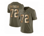 Men Nike Oakland Raiders #72 John Matuszak Limited Olive Gold 2017 Salute to Service NFL Jersey