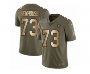 Men Nike Oakland Raiders #73 Marshall Newhouse Limited Olive Gold 2017 Salute to Service NFL Jersey