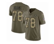 Men Nike Oakland Raiders #78 Justin Ellis Limited Olive Camo 2017 Salute to Service NFL Jersey