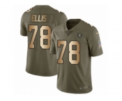 Men Nike Oakland Raiders #78 Justin Ellis Limited Olive Gold 2017 Salute to Service NFL Jersey