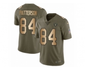 Men Nike Oakland Raiders #84 Cordarrelle Patterson Limited Olive Gold 2017 Salute to Service NFL Jersey