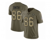 Men Nike Oakland Raiders #86 Lee Smith Limited Olive Camo 2017 Salute to Service NFL Jersey
