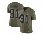 Men Nike Oakland Raiders #91 Shilique Calhoun Limited Olive 2017 Salute to Service NFL Jersey