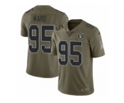 Men Nike Oakland Raiders #95 Jihad Ward Limited Olive 2017 Salute to Service NFL Jersey