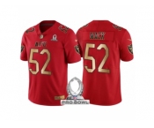 Men Oakland Raiders #52 Khalil Mack AFC 2017 Pro Bowl Red Gold Limited Jersey