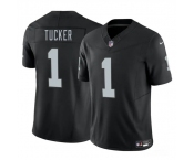 Men's Las Vegas Raiders #1 Tre Tucker Black 2025 F.U.S.E. Vapor Football Stitched Jersey