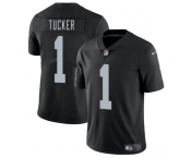 Men's Las Vegas Raiders #1 Tre Tucker Black 2025 Vapor Football Stitched Jersey