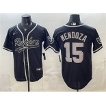 Men's Las Vegas Raiders #15 Fernando Mendoza Black Cool Base Stitched Baseball Jersey