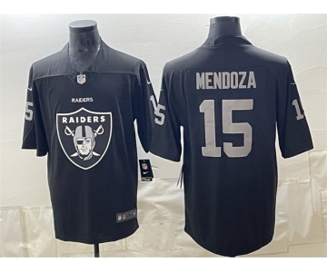 Men's Las Vegas Raiders #15 Fernando Mendoza Black Team Big Logo Vapor Untouchable Limited Football Stitched Jersey
