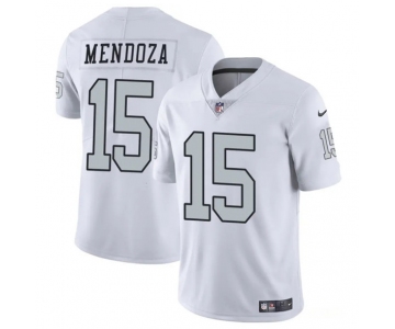 Men's Las Vegas Raiders #15 Fernando Mendoza White 2026 Draft Color Rush Vapor Untouchable Limited Football Stitched Jersey