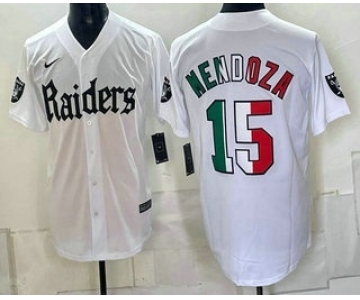 Men's Las Vegas Raiders #15 Fernando Mendoza White Mexico Gothic Sin City Shadows Edition Vapor Limited Jersey
