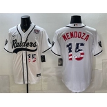 Men's Las Vegas Raiders #15 Fernando Mendoza White USA 250 Fourth of July Vapor Limited Stitched Baseball Jersey