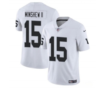 Men's Las Vegas Raiders #15 Gardner Minshew II White Vapor Football Stitched Jersey