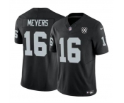 Men's Las Vegas Raiders #16 Jakobi Meyers Black 2024 F.U.S.E 65th Anniversary Patch Vapor Stitched Football Jersey