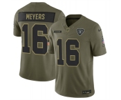 Men's Las Vegas Raiders #16 Jakobi Meyers Olive 2025 Salute to Service Limited Football Stitched Jersey