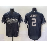 Men's Las Vegas Raiders #2 Ashton Jeanty Black Cool Base Stitched Baseball Jersey