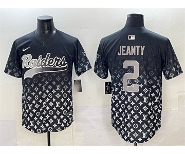 Men's Las Vegas Raiders #2 Ashton Jeanty Black Limited Stitched Baseball Jersey