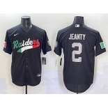 Men's Las Vegas Raiders #2 Ashton Jeanty Black Mexico Cool Base Stitched Baseball Jersey