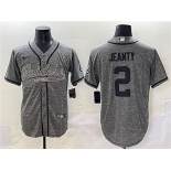 Men's Las Vegas Raiders #2 Ashton Jeanty Grey Cool Base Stitched Baseball Jersey
