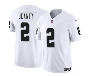 Mens Las Vegas Raiders #2 Ashton Jeanty White 2025 F.U.S.E. Vapor Stitched Football Jersey