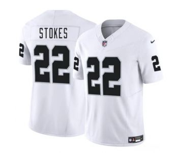 Men's Las Vegas Raiders #22 Eric Stokes White 2025 F.U.S.E. Vapor Football Stitched Jersey