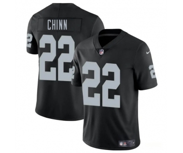 Men's Las Vegas Raiders #22 Jeremy Chinn Black 2025 Vapor Football Stitched Jersey