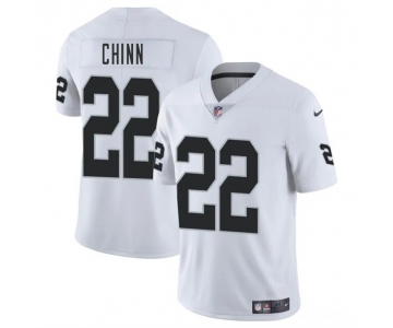 Men's Las Vegas Raiders #22 Jeremy Chinn White 2025 Vapor Football Stitched Jersey