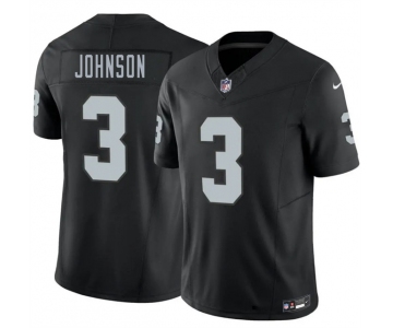 Men's Las Vegas Raiders #3 Taron Johnson Black 2026 F.U.S.E. Vapor Untouchable Limited Stitched Football Jersey
