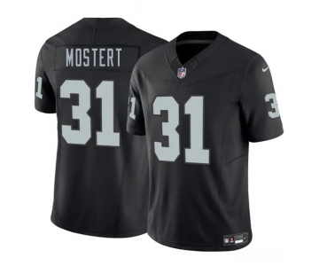 Men's Las Vegas Raiders #31 Raheem Mostert Black 2025 F.U.S.E. Vapor Football Stitched Jersey