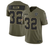 Men's Las Vegas Raiders #32 Marcus Allen Olive 2025 Salute to Service Limited Football Stitched Jersey